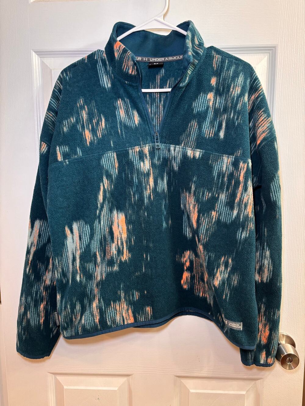 Under Armour Women’s Medium Teal Printed Fleece 1/4 Zip Pullover